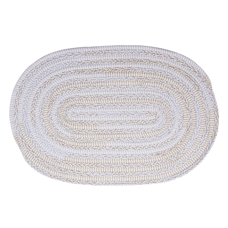 Tapis bleu / gris Banneker, Ovale 2 pi x 3 pi