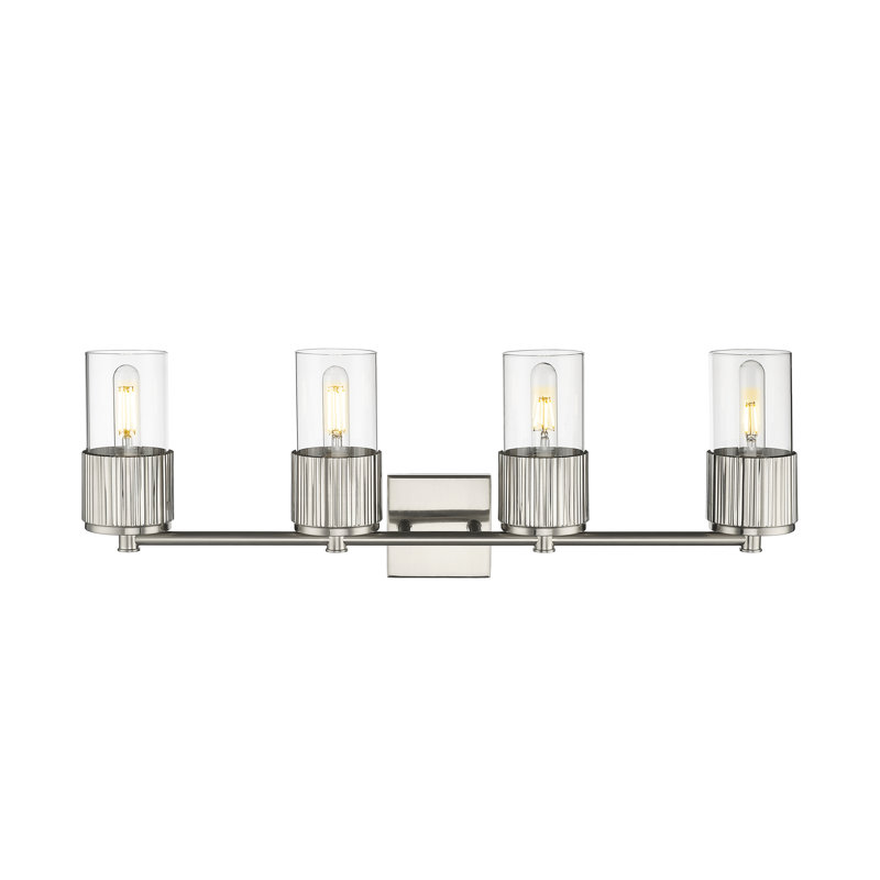 Éclairage pour meuble-lavabo mural 4 po Bolivar, Transparent, Nickel satiné