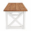 Bureau d'ordinateur en bois massif de 160 cm, table d'écriture rustique de style ferme avec structure en X, grand bureau de direction pour bureau à domicile