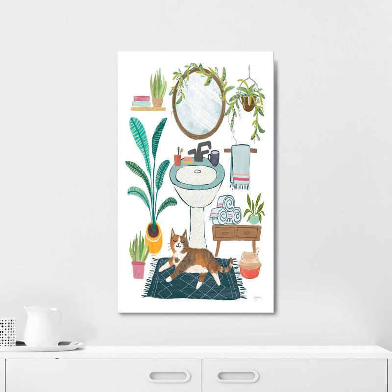 "Urban Jungle Bath I" par Mary Urban, reproduction sur toile, H 28 po x l 48 po