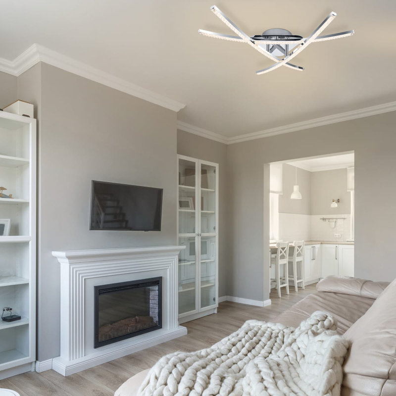 Samford 3 Light Built-in, Integrated LED, Beaded, Modern Ceiling Flush Light - 57x50x10cm, non-dimmable, 3,000K Neutral white