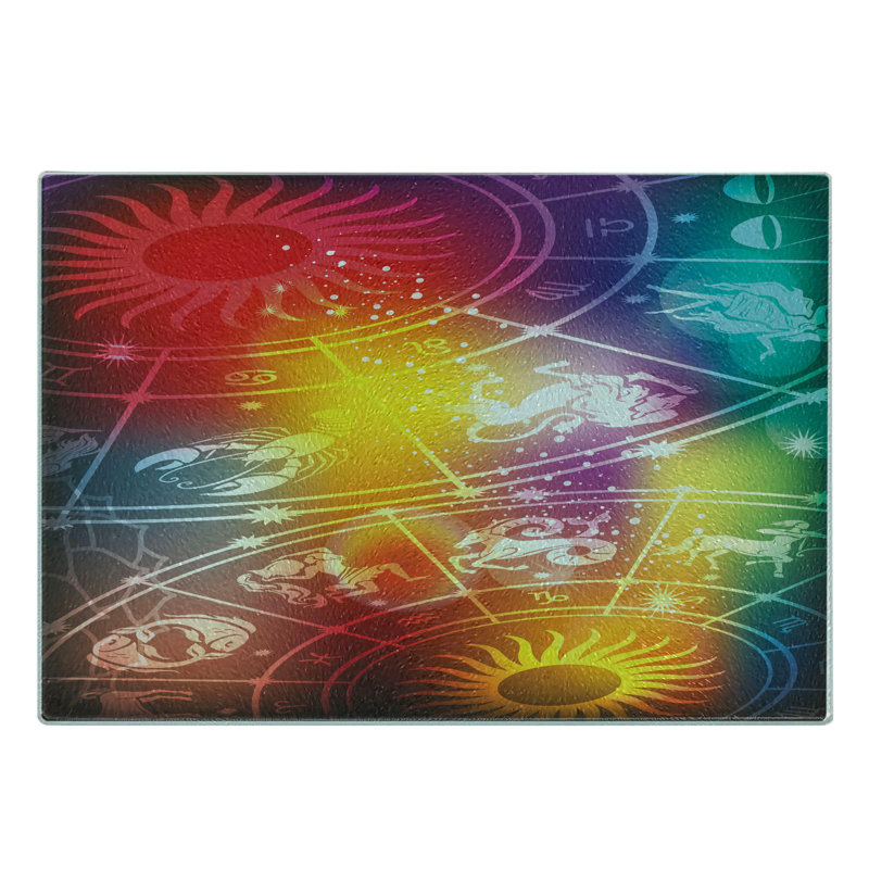 Multicolore planche à découper en verre trempé Ambesonne Astrology