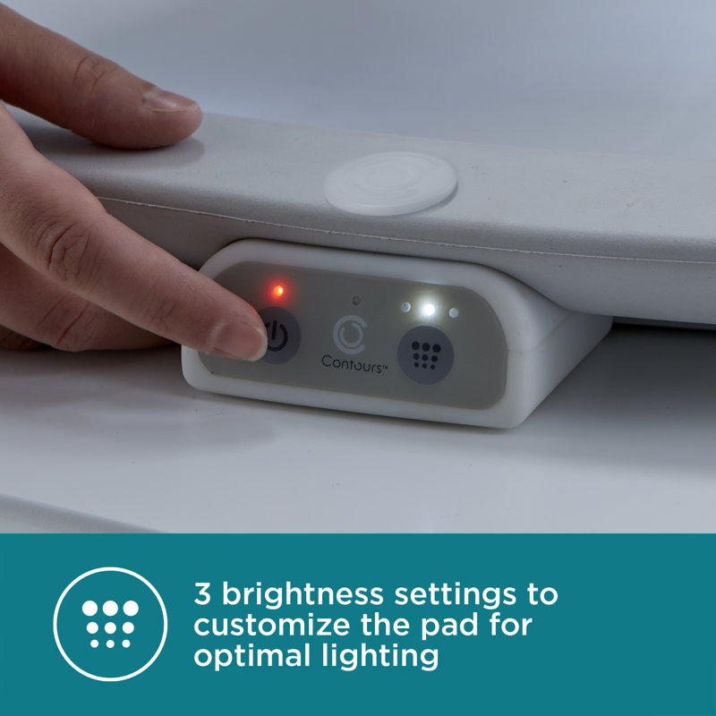 Gray Motion Sensing Light-Up Waterproof Changing Pad
