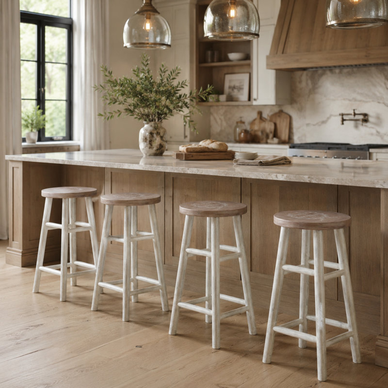 Backless Wooden Stool