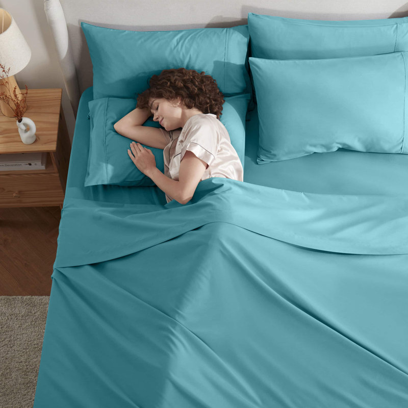 Ensemble de draps en microfibre Hotel Luxury, Bleu sarcelle, Double