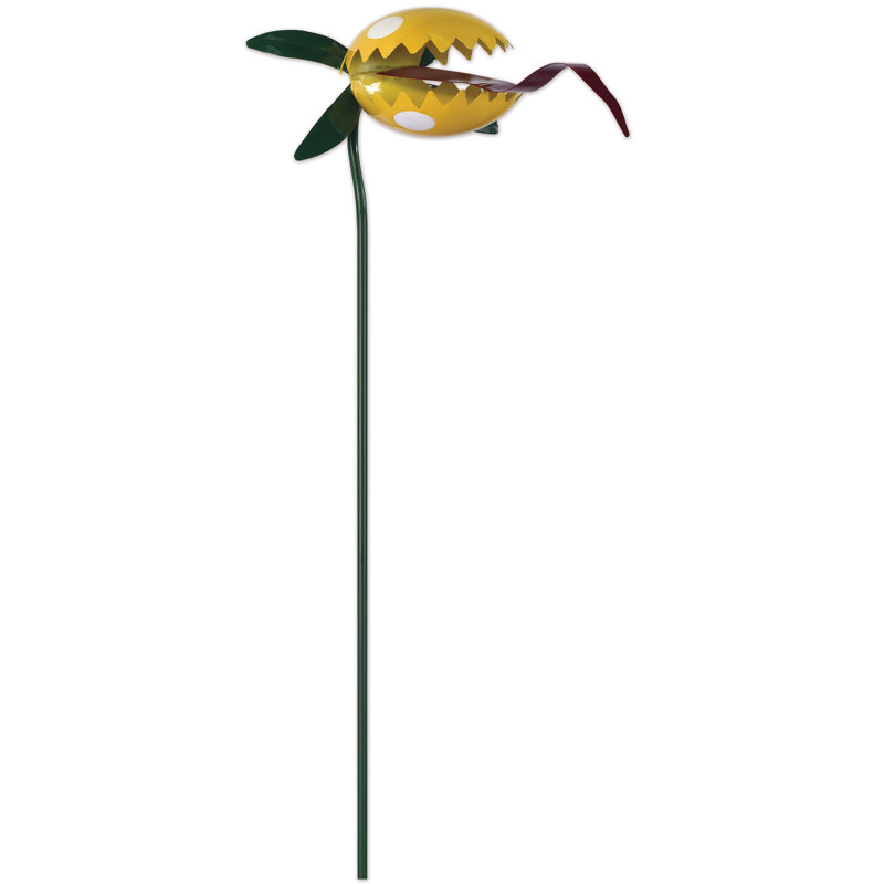 Piquet de jardin monstre, H 20 po x l 6 po x P 9,5 po, Jaune