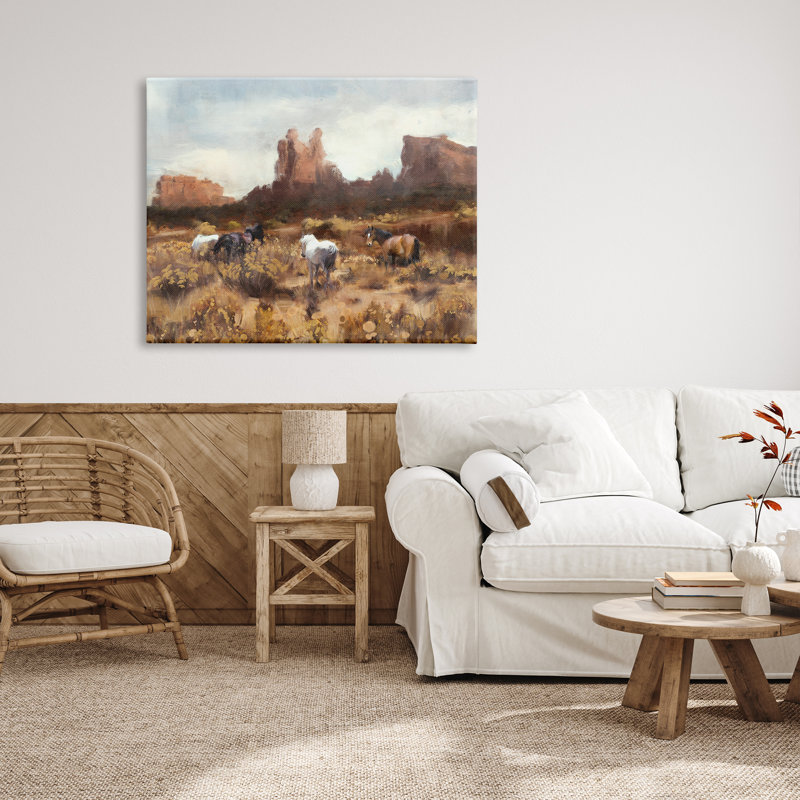«Stupell Industries Desert Horses Landscape», art mural sur toile par Nina Blue, H 36 po x l 48 po x P 1,5 po