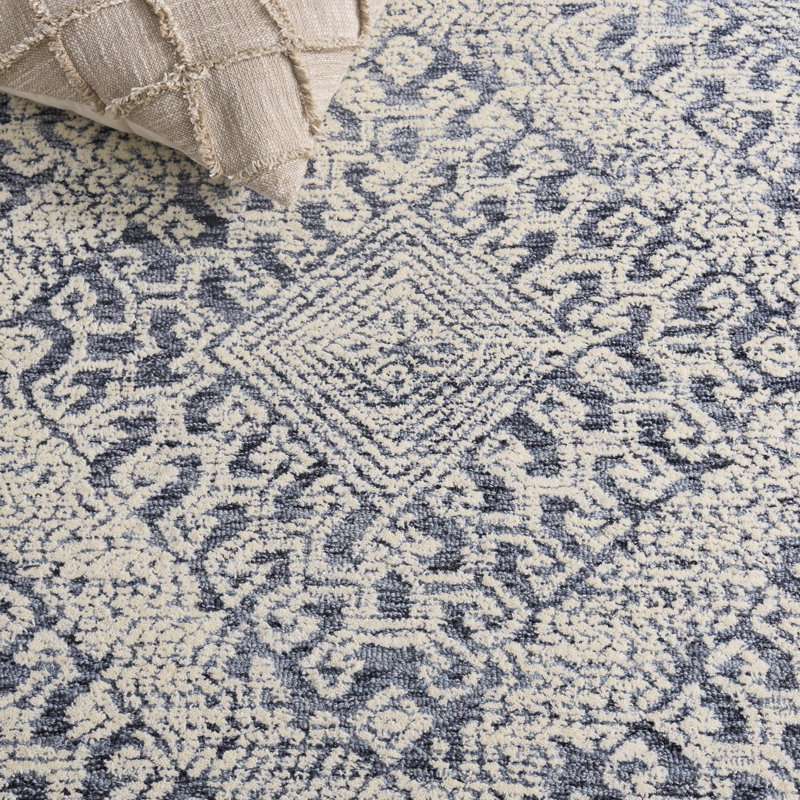 Tapis géométrique en laine touffeté à la main Cheryal, Rectangle 8 pi x 10 pi