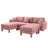 Pink, Boucle Fabric, 3, U Shape Sectional, Shell-Shaped , Movable Ottomans, Cylindrical Legs, Home Decor Sectional 3 Pink Couch In Featuring Distinctive 2 Ottomans And Self Wrapped For Long-Term Use-1450041400