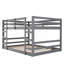Double lit superposé double, chambre d'amis en bois massif gris doux avec échelle intégrée