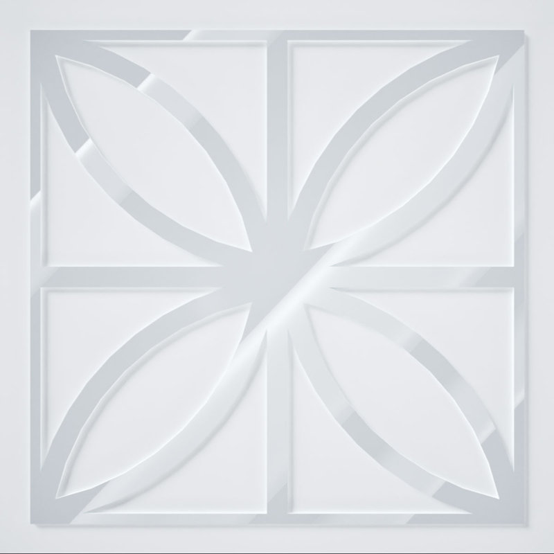 Panneaux muraux décoratifs en acrylique Swansea, moyen, l 15 3/8 po x H 15 3/8 po x T 1/8 po, blanc, Blanc