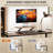 Brown Industrial Style 67" Reversible Home Office Computer Desk, Equipped With Monitor Stand, Printer & CPU Storage Rack, Practical Household Writing Table
