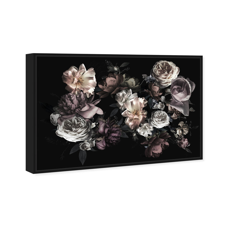 Wedding Blooms Florals - impression d'art graphique, Black Framed, H 10 po x l 15 po x 1,5 po