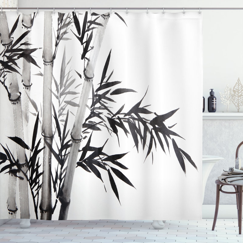 Shower Curtain with Hooks Included, 70" H x 69" W