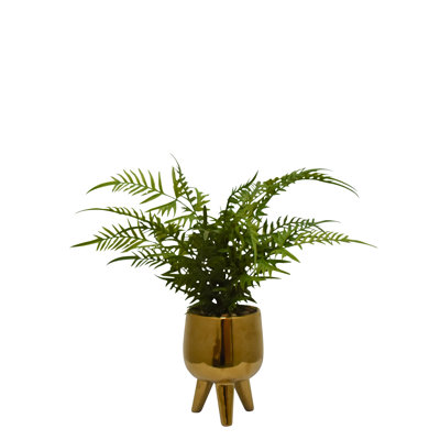 17'' Artificial Palm Plant in Decorative Vase