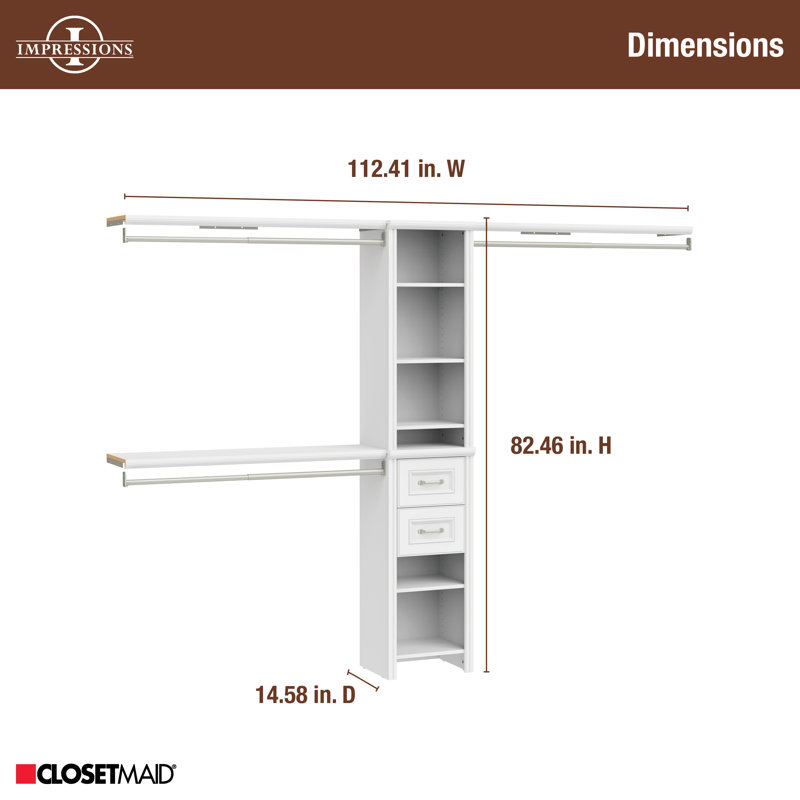 Impressions 16" Closet Tower With Drawers And Top Shelves