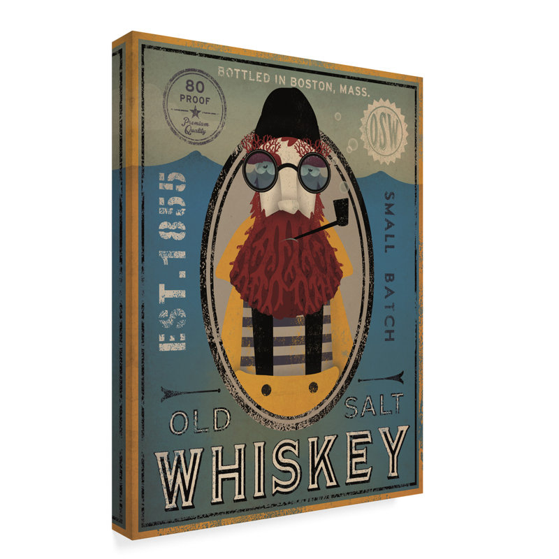 « pêcheur iv old sel whiskey », reproduction d’impression sur toile tendue, H 32 po x l 24 po x P 2 po