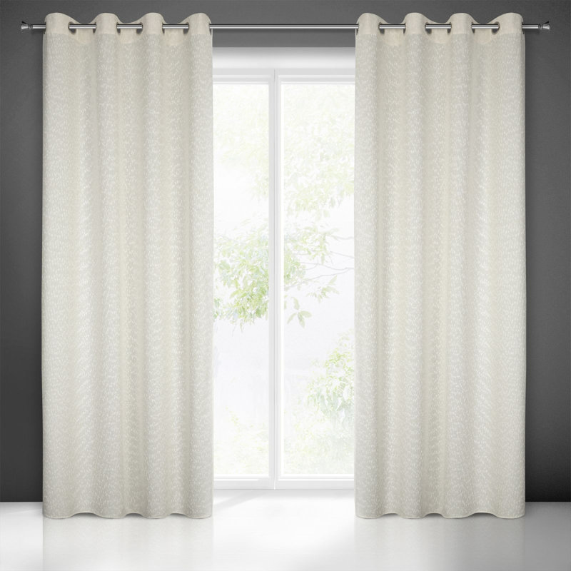Abdulhakim Eyelet Semi Sheer Curtain, Cream