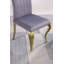 Ensemble de 2 chaises de salle à manger modernes en velours rembourrées avec dossier rayé pour une décoration intérieure élégante-834781622