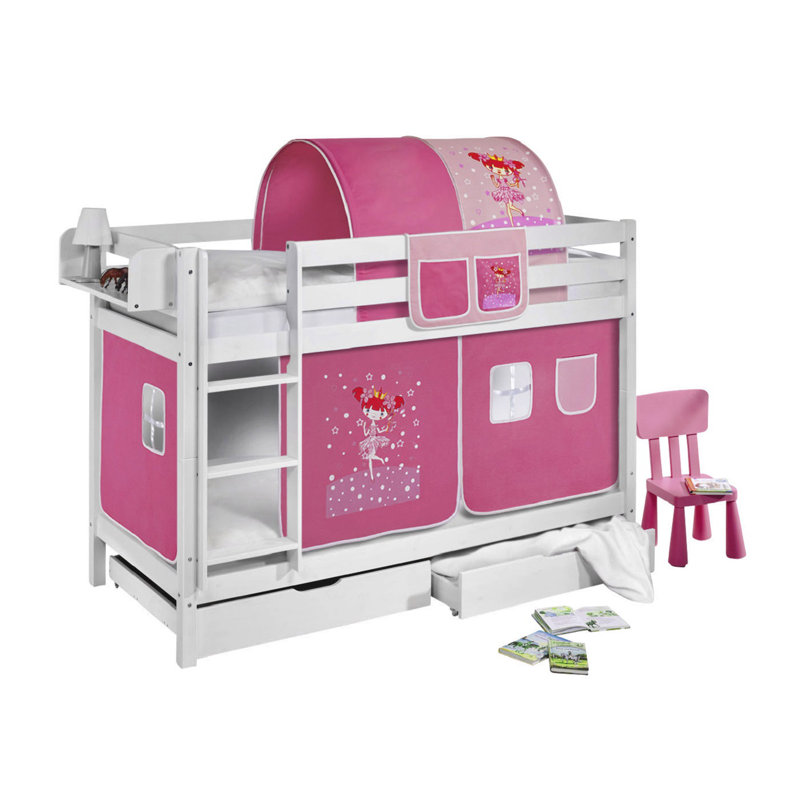 Zauberfee European Single Bunk Bed with Curtain