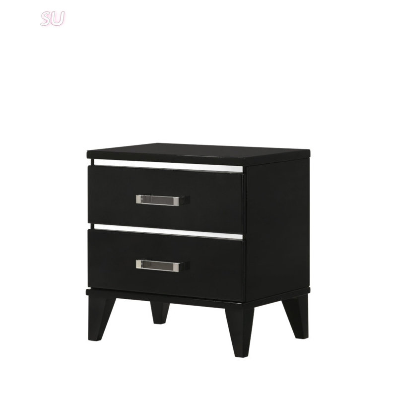 Chelsie Nightstand With Two Spacious Drawers, Durable Construction, And Smooth Glide System For Easy Access And Storage