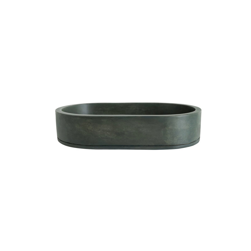 Barclay Uri 22.75'' Concrete Oval Bathroom Sink, Copper Green