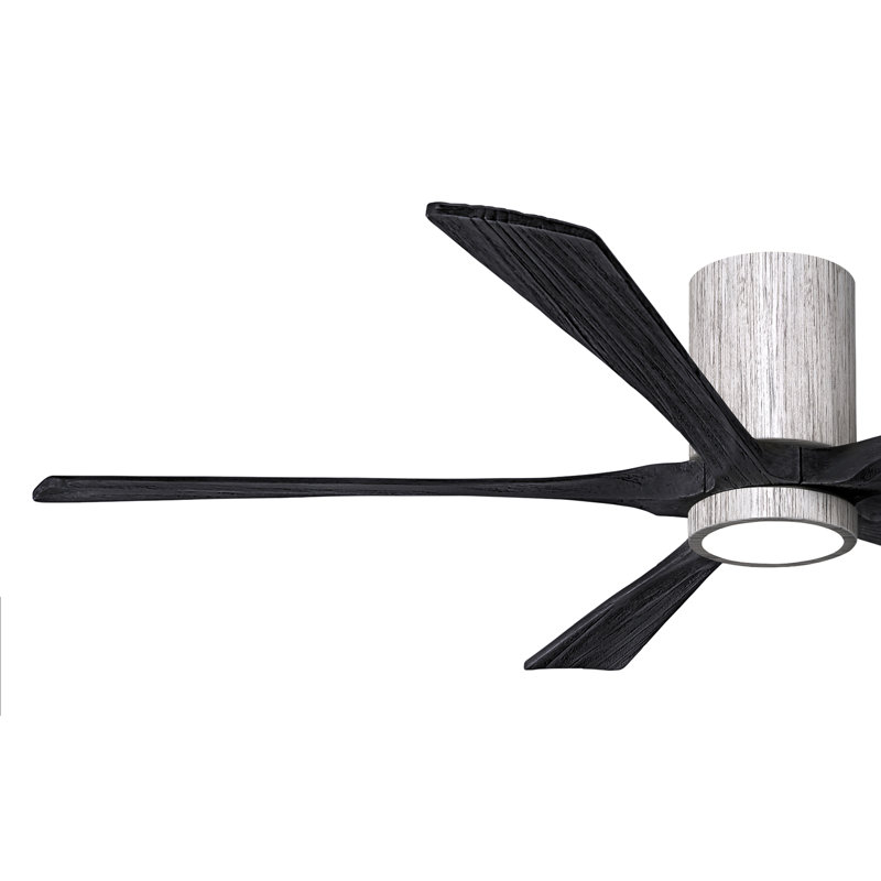 Irene Flushmount Light Kit 5 Blade LED Ceiling Fan, Barn Wood Tone, Matte Black, 60"