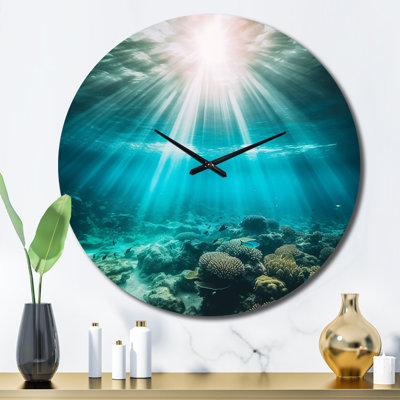 Underwater Coral V Metal Wall Clock