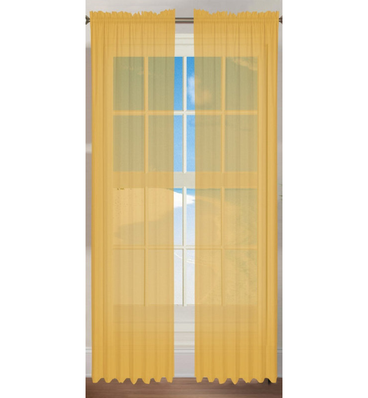 Ensemble de panneaux de rideau 2 pièces, L 84" x 60" W, Or