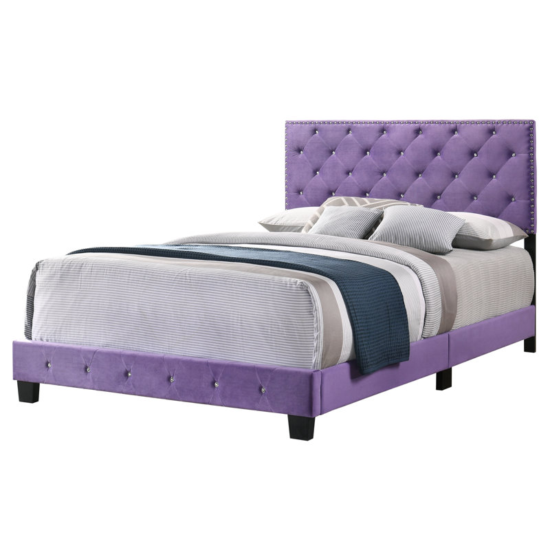 Lit sommier double Suffolk, mauve, Mauve, Lit double