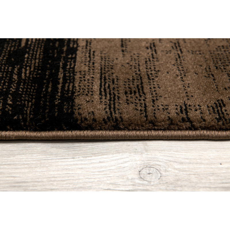 Sontania Collection Modern Abstract Runner Rug -Brown, Runner 2'8" x 20'