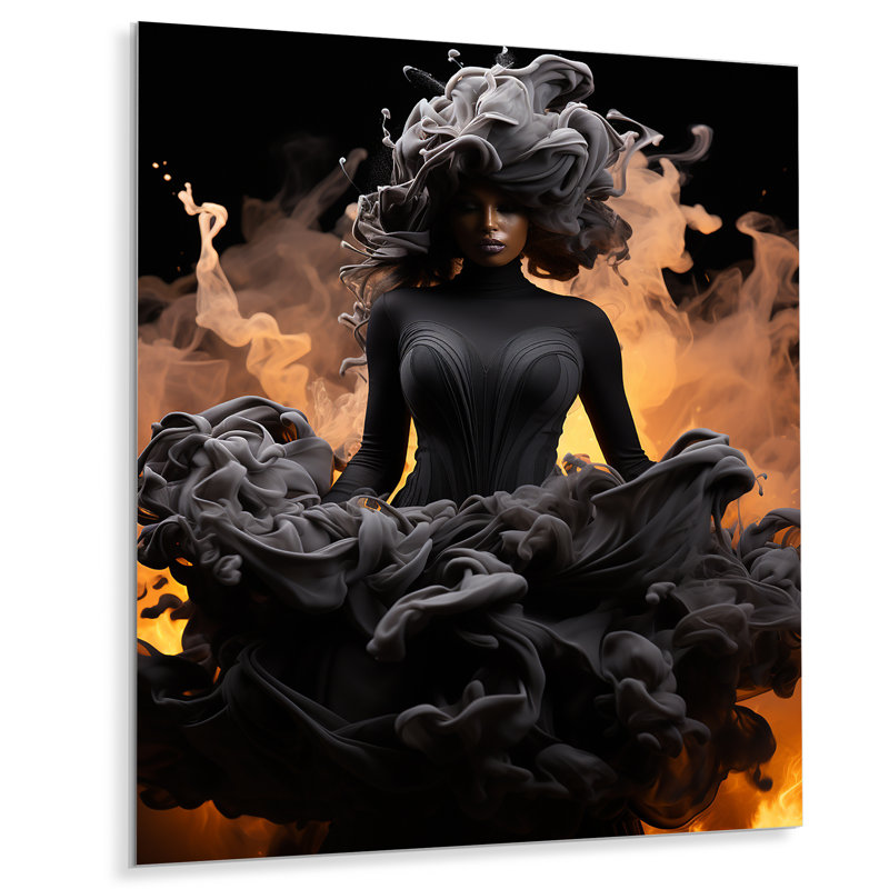 Chic noir mode Deep Grace - art mural en métal Dior, H 40 po x l 30 po x P 1,5 po