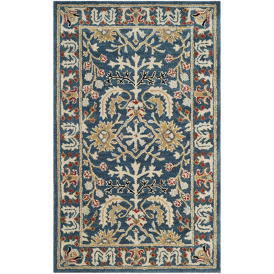 Antiquity Hand-Tufted Dark Blue Area Rug