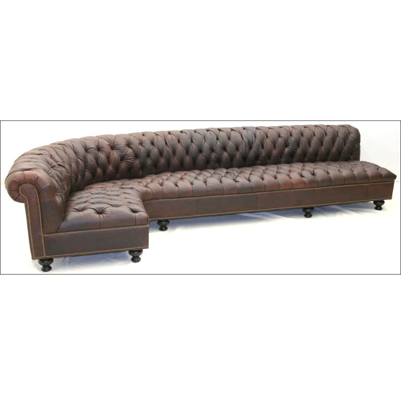 Leather Sectional, Hair Hide Brindle, French Ivory, Old Silver