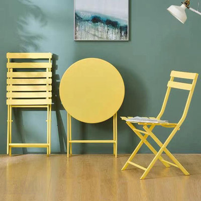 3 Piece Foldable Patio Bistro Set With Round Table And Chairs For Indoor And Outdoor Use, Durable And Space-Saving