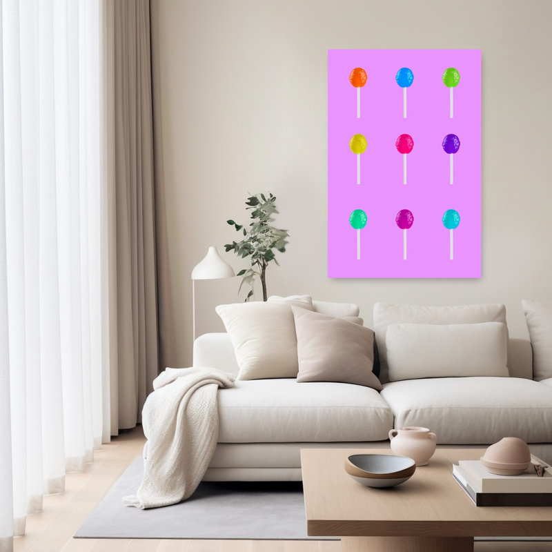 Impression d'art mural géométrique «Lollipops Rainbow Grid», 60" H x 40" W