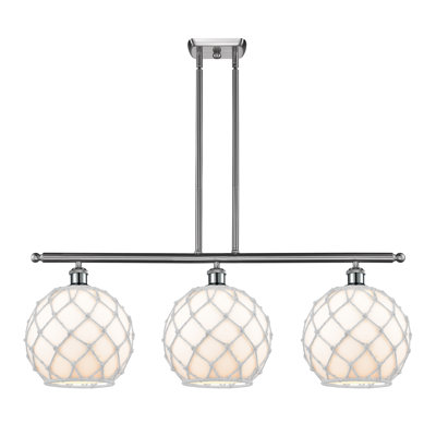 Luminaire suspendu linéaire à 3 lumières pour îlot de cuisine Hilbert
