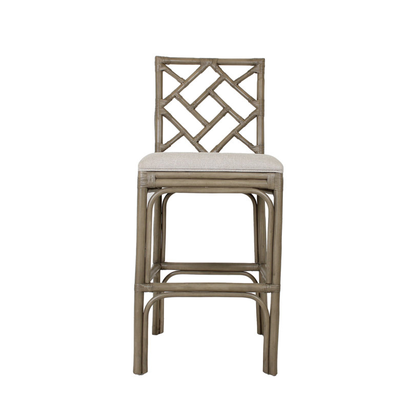 Tabouret Fulton, Siège beige / structure grise, Tabouret de bar (siège d'une hauteur de 30 po)