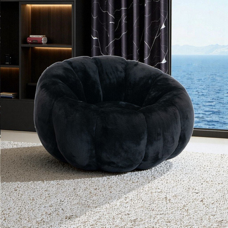 Fauteuil à billes à motif floral, Noir
