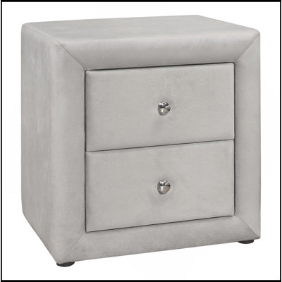Nightstand, Nightstand, End, Side, Lamp, Storage Drawer, Bedroom, Upholstered, Velvet, Transitional