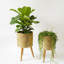 Ensemble de pots à plantes rustiques en métal doré avec support pour plantes fraîches ou artificielles, décor de bureau intérieur, cadeaux