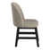 Cipolla 72"-90" Wood Finish Extendable Dining Set - Dining Table With Leaf And Taupe Fabric Curved Back Chairs