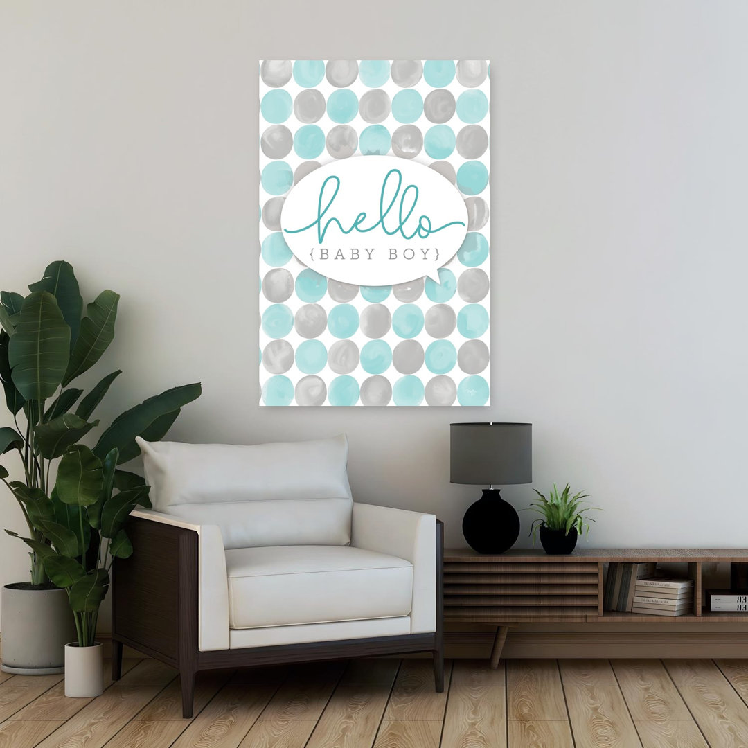 Hello Baby Boy Abstract Contemporary Wall Art Print