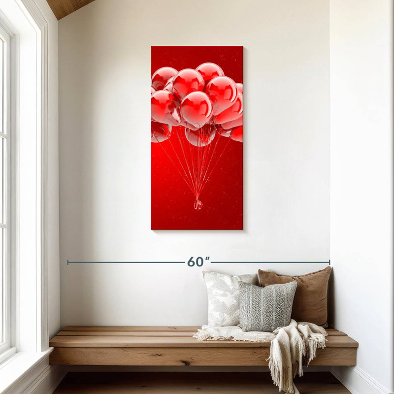 Ballons rouges brillants, H 42 po x l 21 po