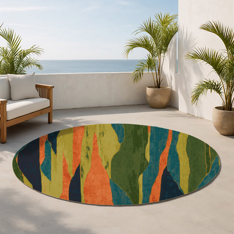 Tapis intérieur et extérieur Terra Pulse, Rond 5 pi