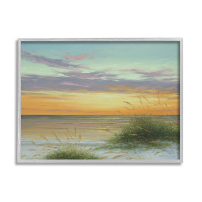 Coastal Reeds, coucher de soleil sur la plage, estampe numérique par Martin Figlinski