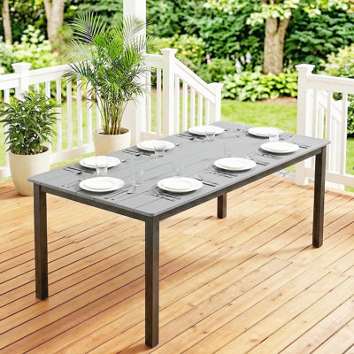 Outsunny Garden Dining Table for 6-8 Person Rectangular 180 x 86 cm