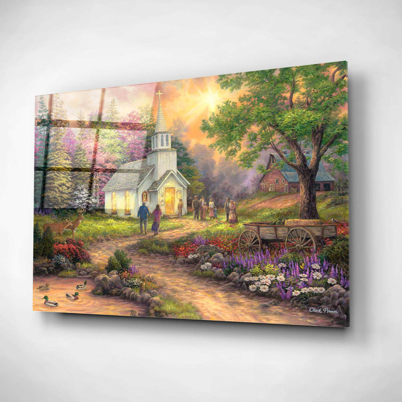 «Force le long du voyage» par Chuck Pinson, art mural en verre acrylique, H 12 po x l 16 po x P 0,13 po