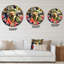 Fleur tropicale sur fond noir I - Horloge murale tropicale-59914311