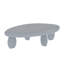 Table basse moderne 46 po x 29 po x 12 po - gris ultrabrillant (table basse seulement)-1255122554